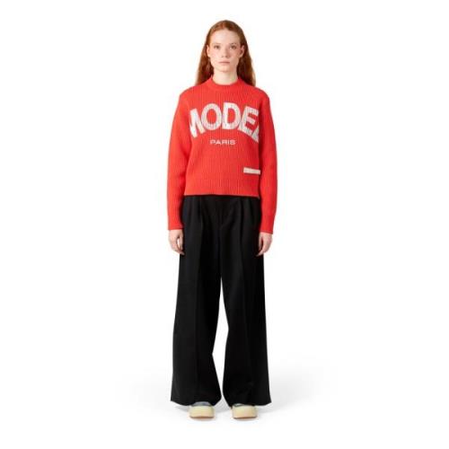 Kvinders Rød Crewneck Jumper