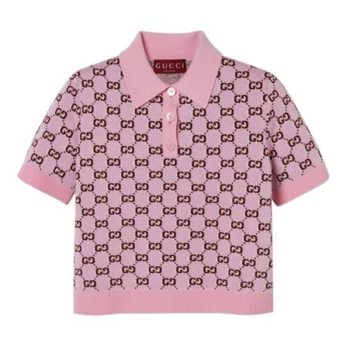 Pink Jacquard Polo T-shirts og Polos