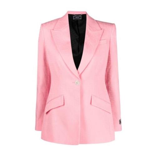 Pink Logo Jacquard Blazer