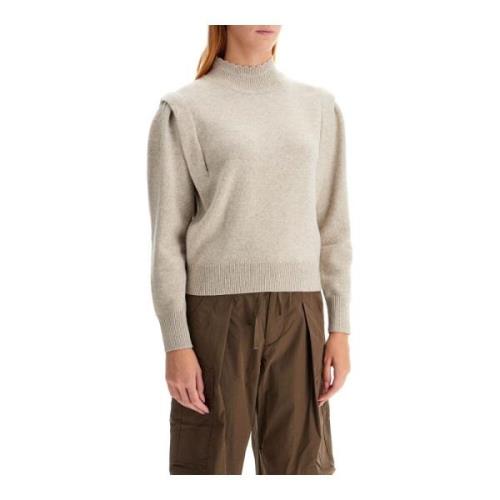 Strik Pullover Sweater med Bølget Kant