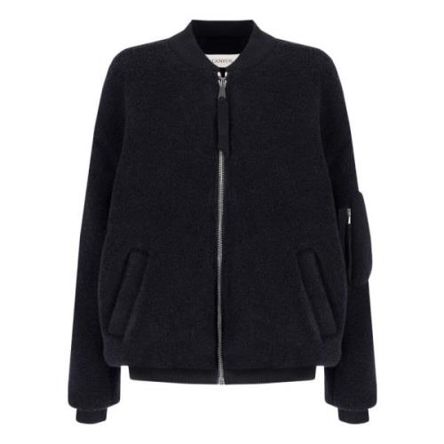 Oversized Bomber Jacket I Bouclé Merino Wool