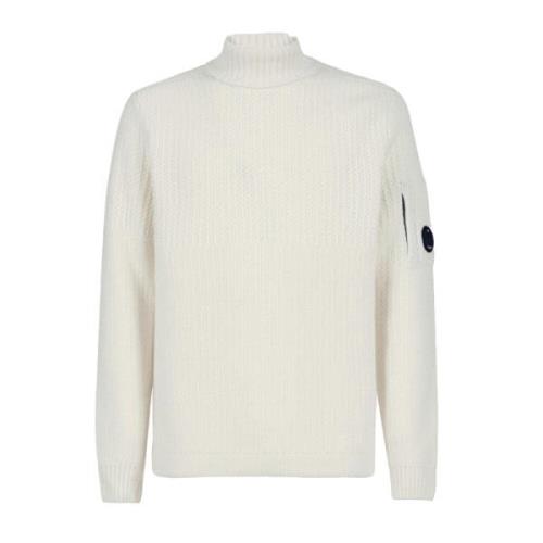 Strikket turtleneck sweater med dobbelt mønster