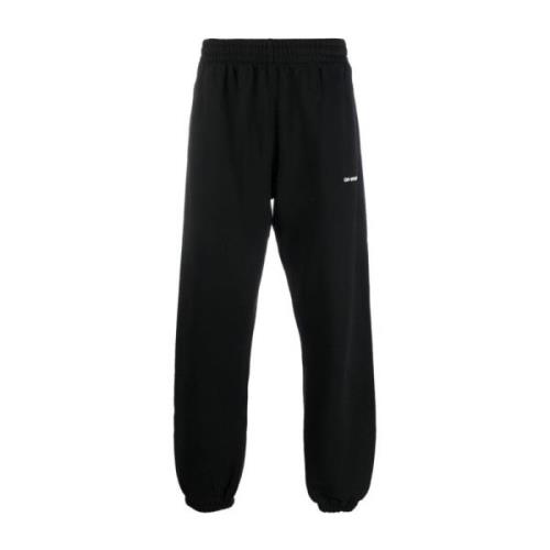 Diagonal Logo Bomuld Sweatpants Sort