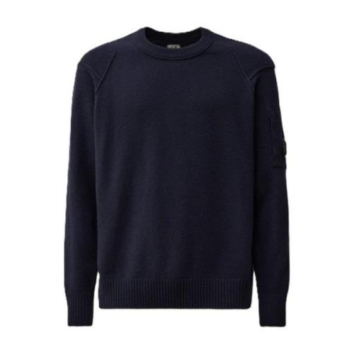 Blå Lambswool Crewneck Sweater