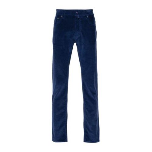 Slim Fit Navy Blå Corduroy Jeans