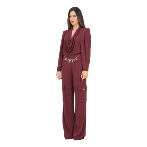 Bordeaux Jumpsuit med Charms Bælte