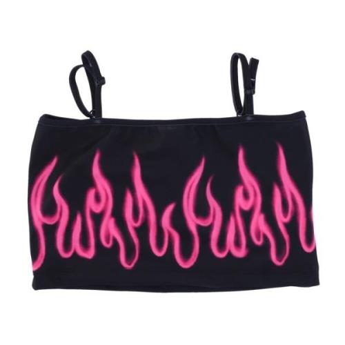 Flammer Top Sort/Fuchsia