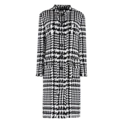 Houndstooth Coat med Logo Detaljer