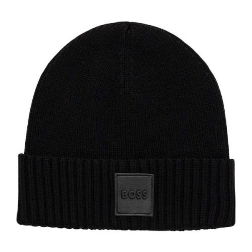 Sort uld beanie hat