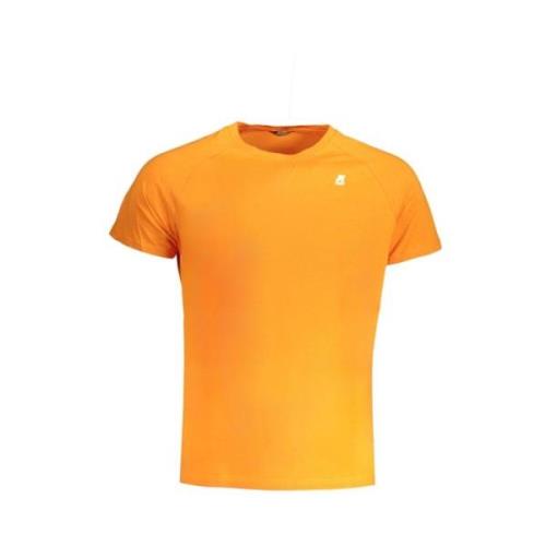 Orange Bomuld T-shirt med Applique Logo