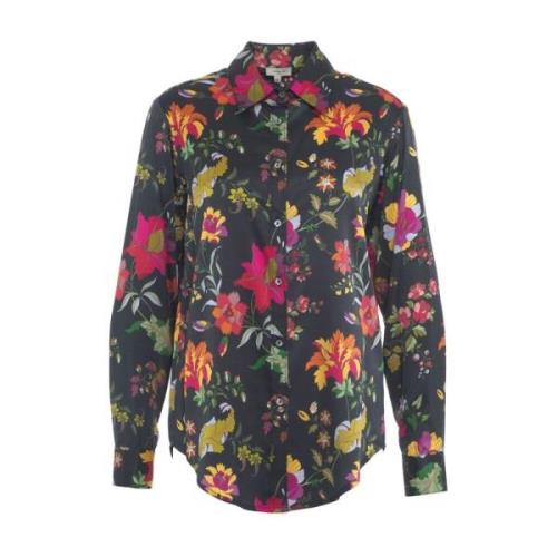 Bluse med blomsterprint, langærmet