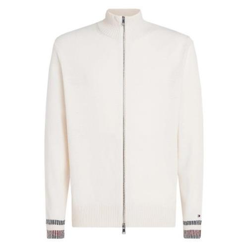 Ivory Wool Blend Zip Gennem Jakke