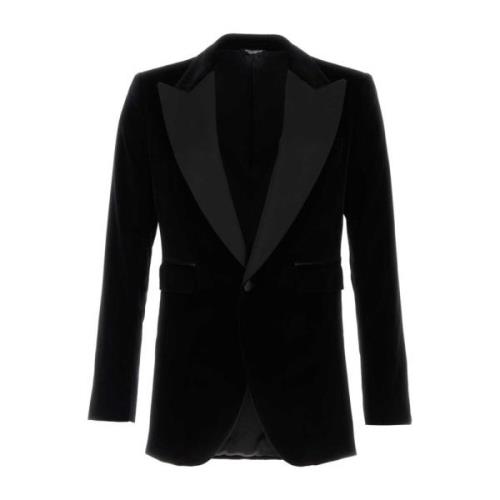 Elegant Sort Fløjl Blazer