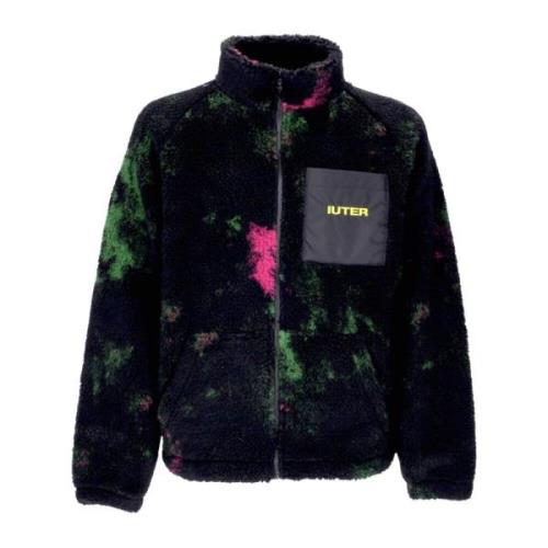 Tie Dye Fur Zip Sherpa Jakke