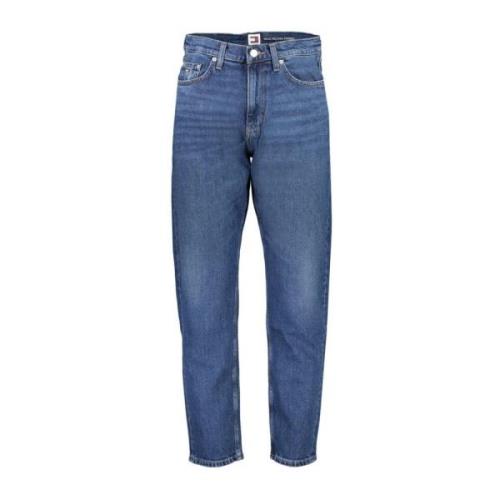 Broderede afslappede tapered bomuldsjeans