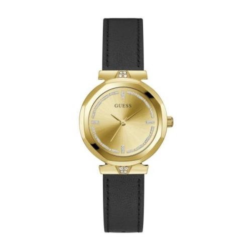 Damearmbåndsur RUMOUR sort, guld 34 mm GW0689L2