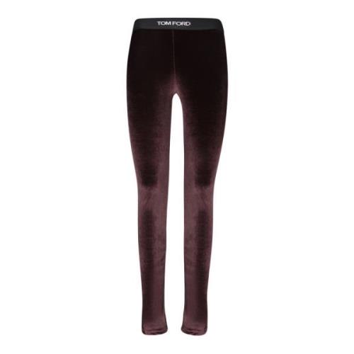 Brun Velvet Leggings Luksus Bukser