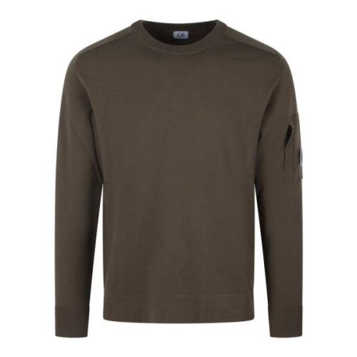 Uld Crewneck Sweater med lynlomme