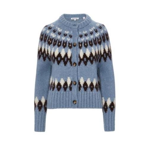 Fair Isle Cardigan med Skildpaddeskaller Knapper