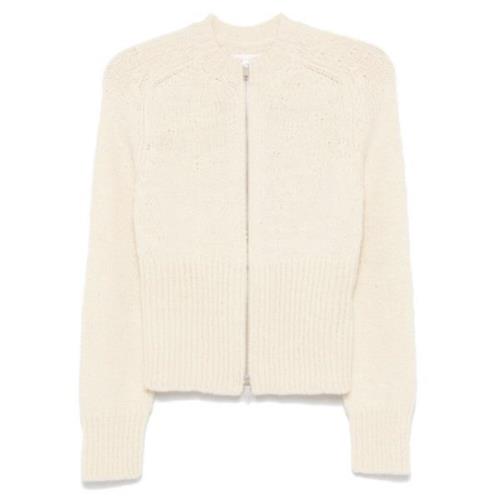 Beige Zip-Up Cardigan