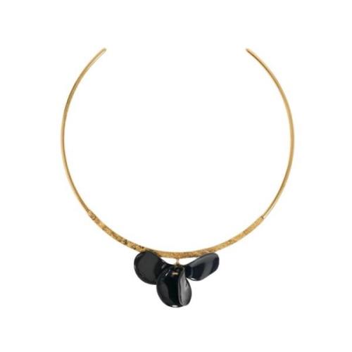 Guld Petal Choker Halskæde