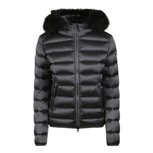 Tung Nylon Pufferjakke med Faux Fur Hood