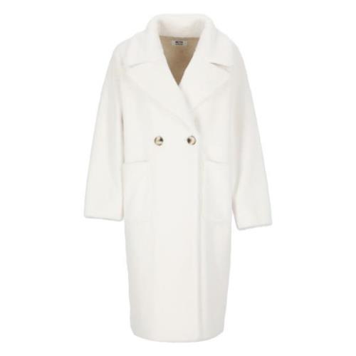 Ivory Faux Fur Double-Breasted Coat