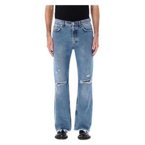 Rider Cut Jeans Trashed Mid Blue