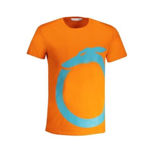 Orange Bomuld T-shirt med Print