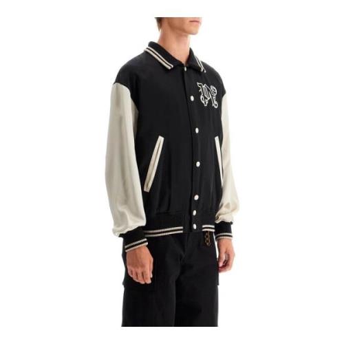 Satin Varsity Jakke med Gotisk Logo