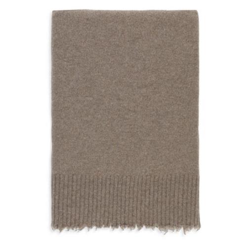 Brun Cashmere Ribbed Trims Tørklæde