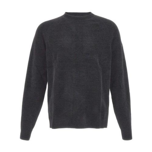 Blød Chenille Rund Hals Sweater Grå