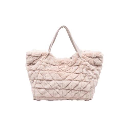 Champagne Tote Taske med Teddy Detaljer