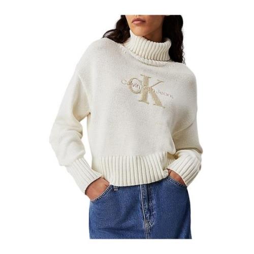 Chenille Monologo Sweater i Hvid