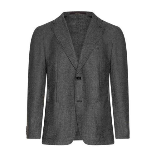 Slim Fit Uld Blazer med Detaljer