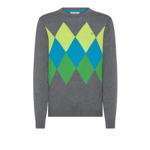 Grå Round Argyle Sweater