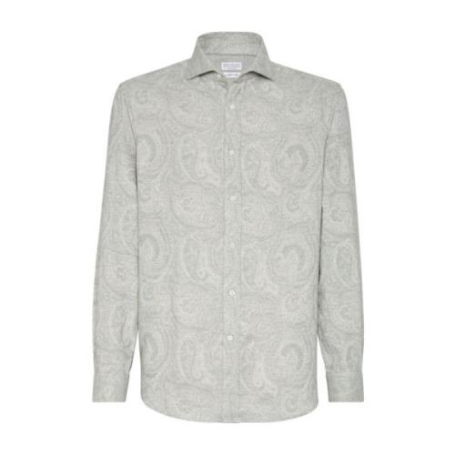 Paisley Print Grå Skjorte