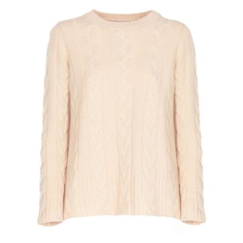 Beige Cashmere Uld Sweater Kvinder