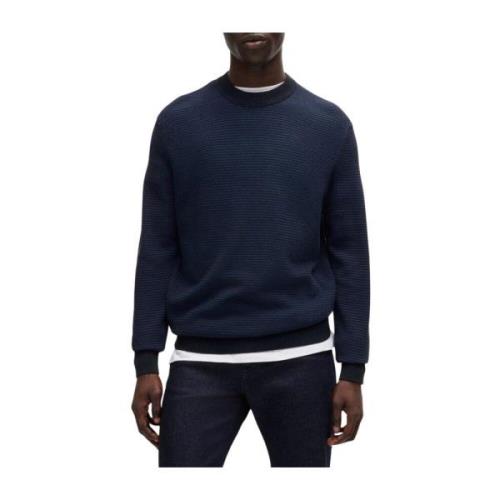 Blå Sweater Amercury Bicolor Strik