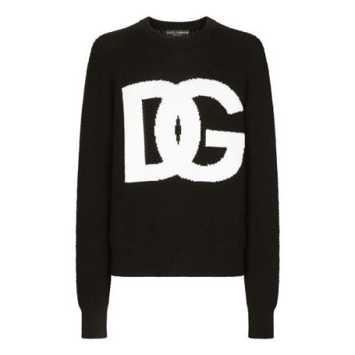 Logo Intarsia Uld Crewneck Sweater