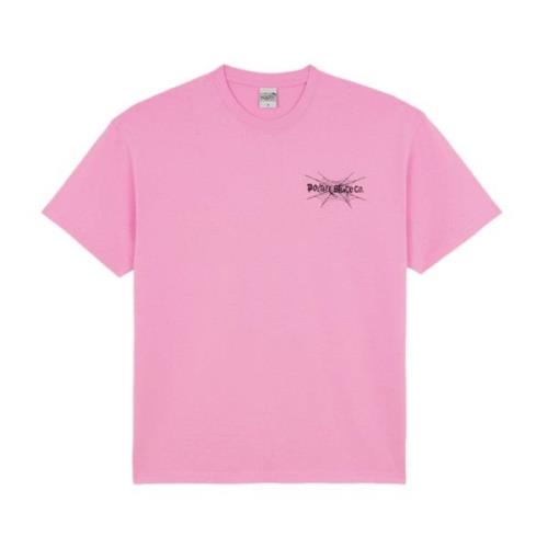 Spiderweb Tee i Pink Bomuld