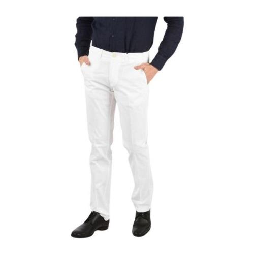 Hvid Bomuld Slim Fit Chino Bukser