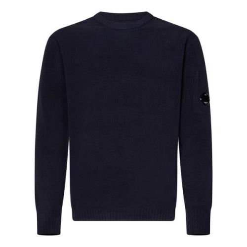 Blå Chenille Crew Neck Sweater