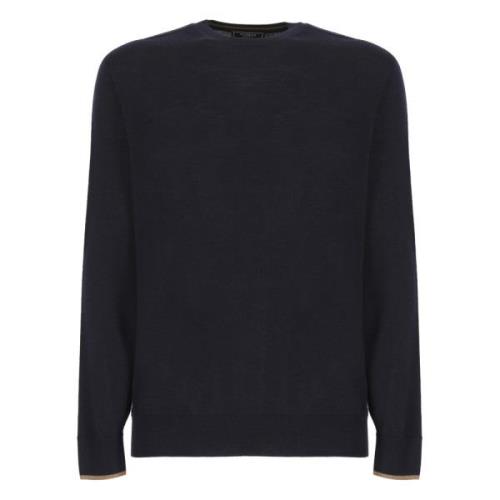 Blå Uld Crewneck Sweater