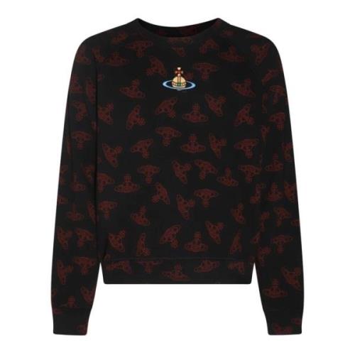 Sort bomulds sweater med Orb print