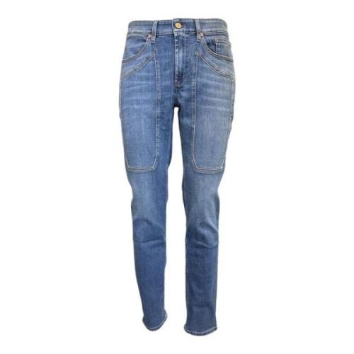 Slim Fit Herre Jeans med Patches