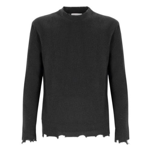 Crewneck Sweater With Wool Breakages