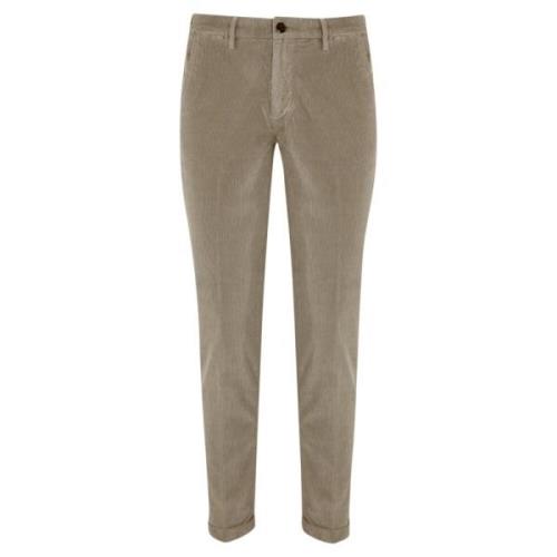 Velour Herre Bukser Slim Fit Beige