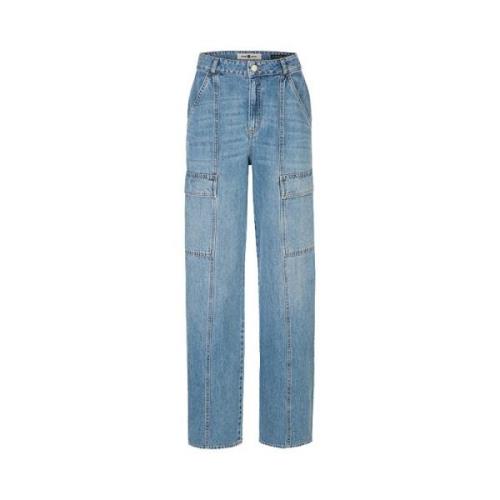 Cargo stil jeans med lodrette sømme