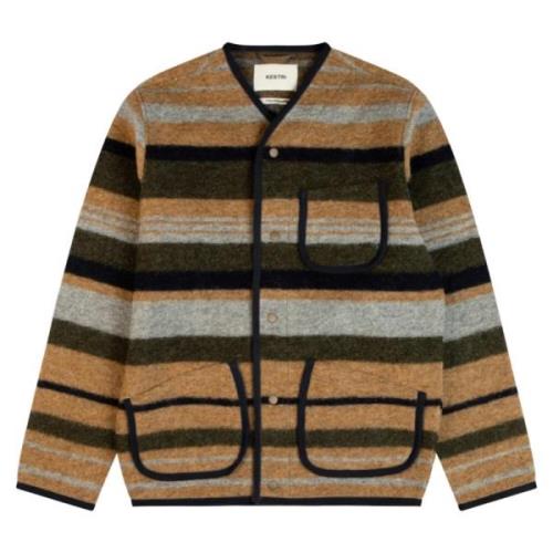 Stribet Italiensk uld cardigan